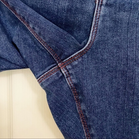 ASOS High Rise Raw Hem Skinny Medium Wash Jeans - Picture 5 of 8